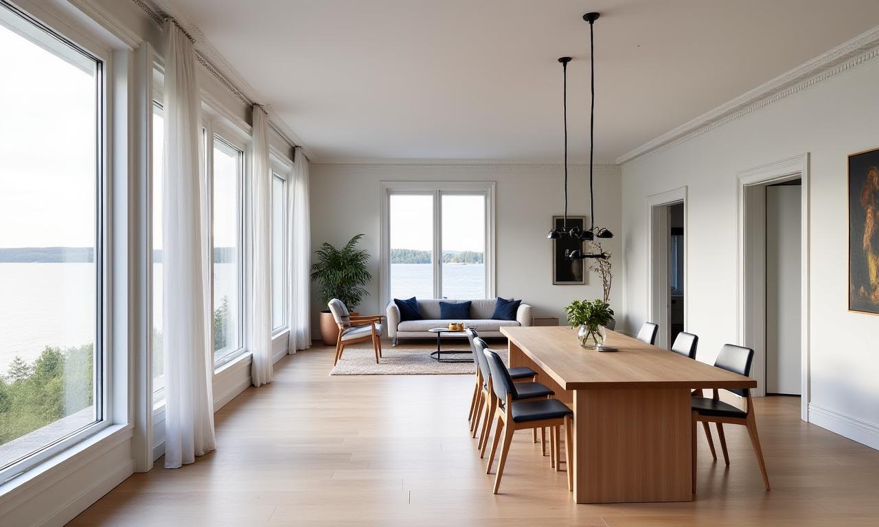 Hovedbilde av den fullførte Villa Frogner interiørrenovering, med nordisk eleganse